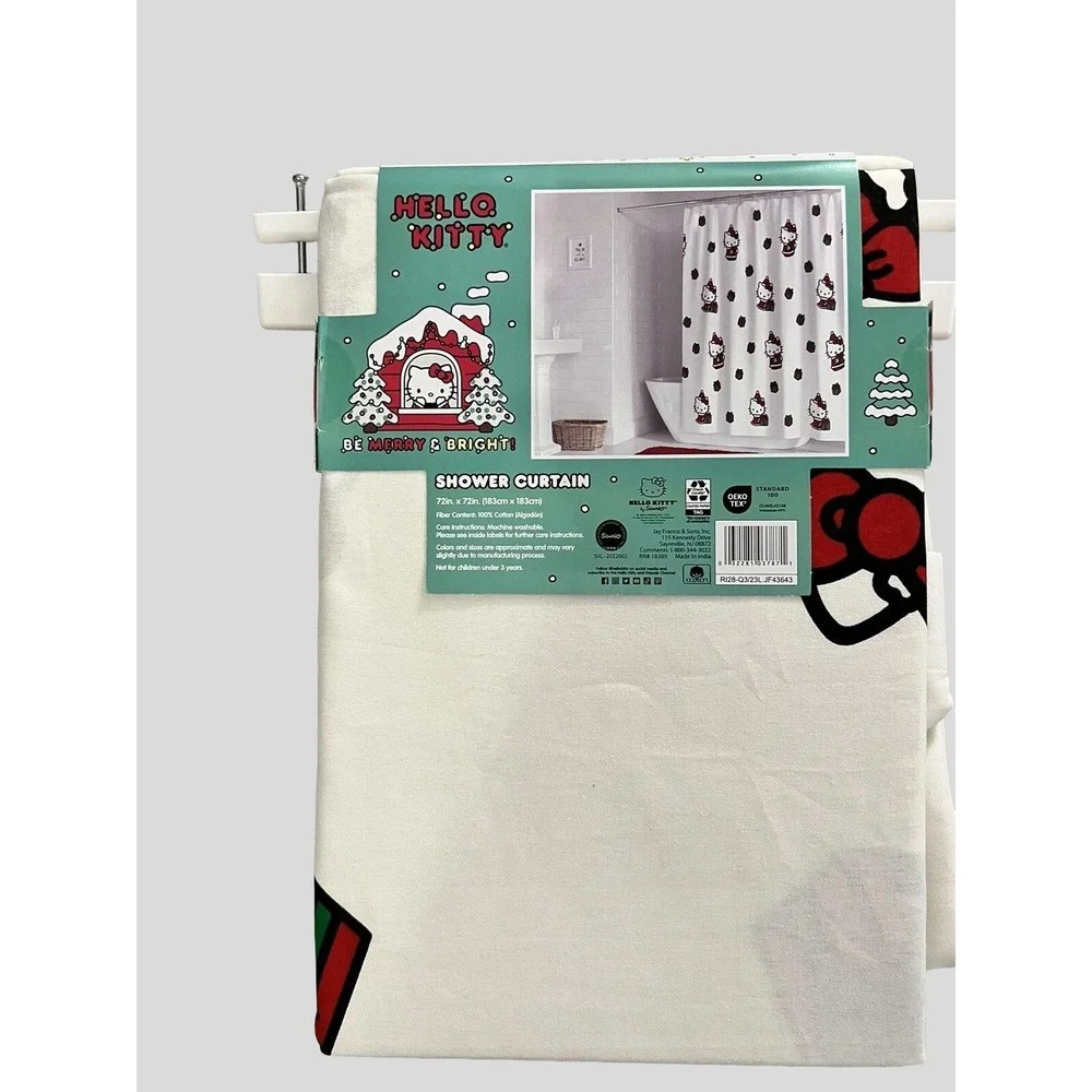 Hello Kitty Christmas Shower Curtain Sanrio Holiday Present Gift New‎